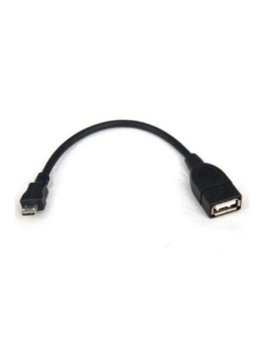 Cable usb 2.0 3go c122/ microusb macho - usb hembra/ 15cm/ negro