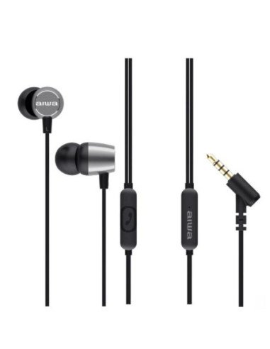 Auriculares intrauditivos aiwa estm-30sl/ con micrófono/ jack 3.5/ plateados
