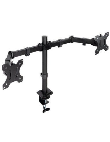 Soporte de mesa para 2 monitores tooq db1802tn-b/ giratorio/ inclinable/ hasta 8kg