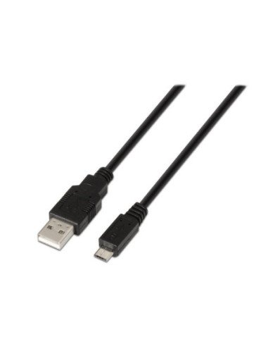 Cable usb 2.0 aisens a101-0028/ usb macho - microusb macho/ hasta 2.5w/ 60mbps/ 1.8m/ negro