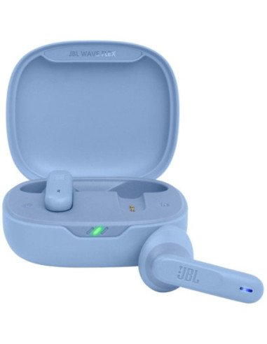 Auriculares bluetooth jbl wave flex con estuche de carga/ autonomía 8h/ azules