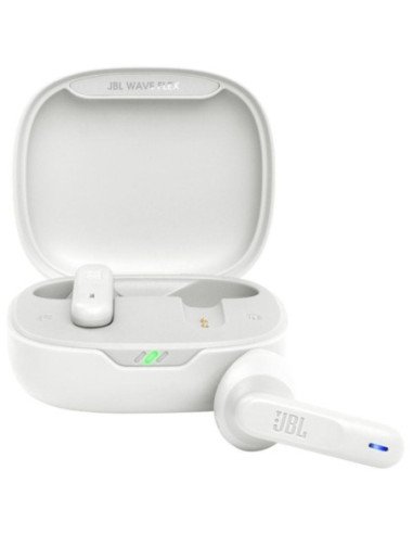 Auriculares bluetooth jbl wave flex con estuche de carga/ autonomía 8h/ blancos