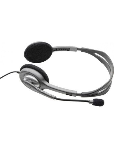 Auriculares logitech h110/ con micrófono/ jack 3.5/ plateados