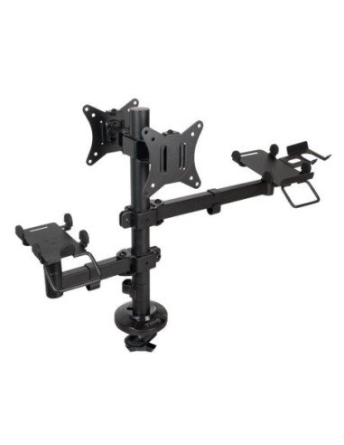 Soporte de mesa para 2 monitores, tpv, impresora, términal y lector tooq tqpm0002/ giratorio/ inclinable/ hasta 9kg