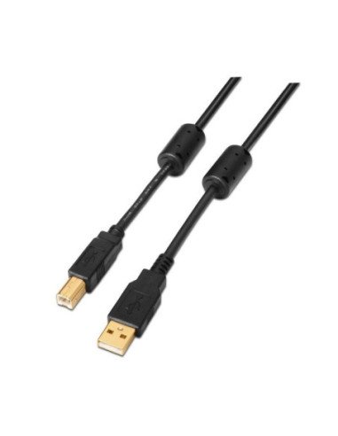 Cable usb 2.0 impresora aisens a101-0011/ usb tipo-b macho - usb macho/ hasta 2.5w/ 60mbps/ 5m/ negro