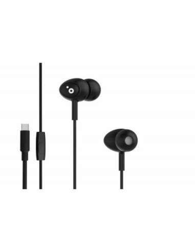 Auriculares intrauditivos sunstech beatc/ con micrófono/ usb tipo-c/ negros