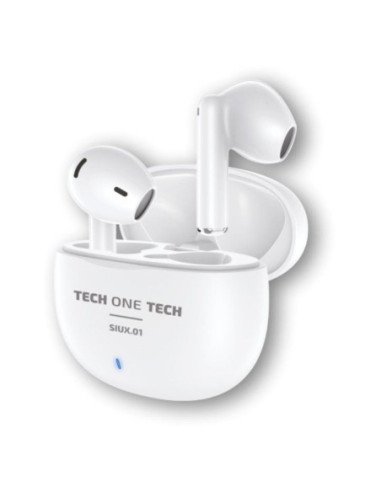 Auriculares bluetooth tech one tech siux.01 tec1401/ con estuche de carga/ autonomía 5h/ blancos
