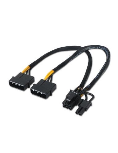 Cable alimentación tarjeta gráfica aisens a131-0165/ 2x molex macho - molex 6+2 pin macho/ hasta 54w/ 20cm