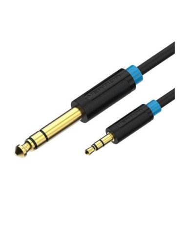 Cable estéreo vention babbi/ jack 6.5 macho - jack 3.5 macho/ 3m/ negro