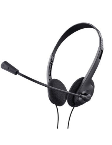 Auriculares trust chat headset 24659/ con micrófono/ jack 3.5/ negros