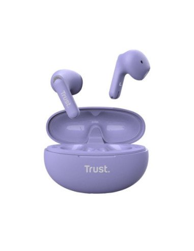 Auriculares bluetooth trust yavi enc con estuche de carga/ morados