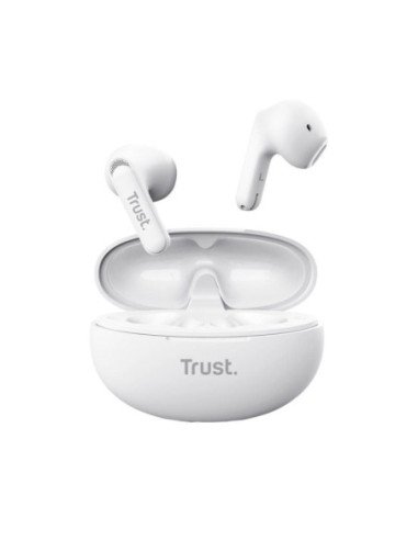 Auriculares bluetooth trust yavi enc con estuche de carga/ blancos