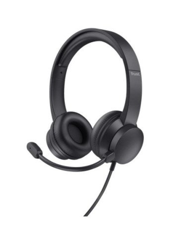 Auriculares trust hs-201 usb/ con micrófono/ usb/ negros