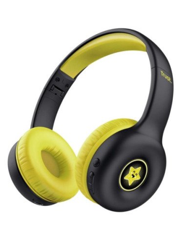 Auriculares infantiles inalámbricos trust nouna kids/ con micrófono/ negros