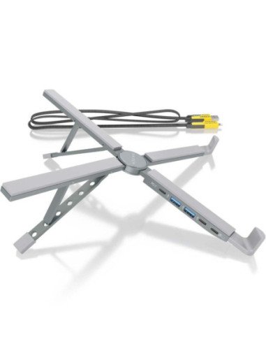 Soporte de mesa - docking usb tipo-c aisens asuc-4p021-gr/ 2xusb/ 1xusb tipo-c/ 1xusb tipo-c pd/ gris