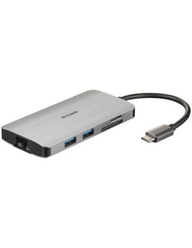 Docking usb tipo-c d-link dub-m810/ 3xusb/ 1xusb tipo-c/ 1xthunderbolt/ 1xhdmi/ 1xrj45/ 1xlector tarjetas/ gris