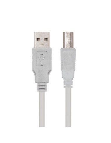 Cable usb 2.0 impresora nanocable 10.01.0104/ usb tipo-b macho - usb macho/ 3m/ beige