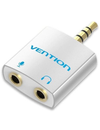 Adaptador audio vention bdbw0/ jack 3.5 macho - 2x jack 3.5 hembra/ blanco