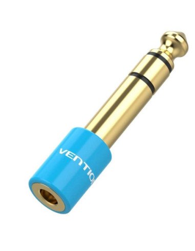 Adaptador jack vention vab-s01-l/ jack 6.5 macho - jack 3.5 hembra/ azul