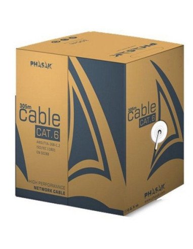 Bobina de cable rj45 ftp phasak phr 6312 cat.6/ 305m/ gris