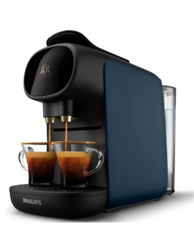 Cafetera de cápsulas philips l'or barista sublime lm 9012/40/ compatible cápsulas nespresso y l'or/ azul y negra