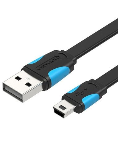 Cable usb 2.0 vention vas-a14-b050/ miniusb macho - usb macho/ hasta 10w/ 480mbps/ 50cm/ azul y negro