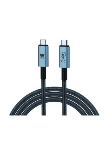 Cable usb 3.1 tipo-c woxter pe26-183/ usb tipo-c macho - usb tipo-c macho/ hasta 240w/ 40gbps/ 2m/ negro