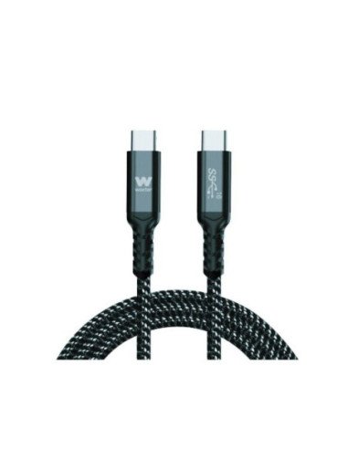 Cable usb 3.1 tipo-c woxter pe26-184/ usb tipo-c macho - usb tipo-c macho/ hasta 100w/ 10gbps/ 2m/ negro