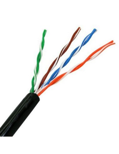 Bobina de cable rj45 para exteriores utp aisens a133-0212 cat.5e/ 100m/ impermeable/ negro