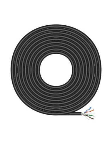 Bobina de cable rj45 para exteriores ftp awg24 aisens a135-0673 cat.6/ 100m/ impermeable/ negro