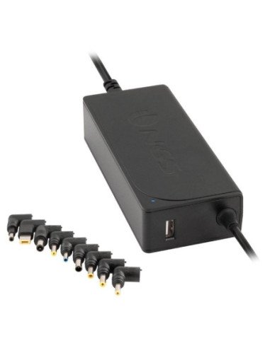 Cargador de portátil ngs w-70w/ 70w/ automático/ 9 conectores/ voltaje 18.5-20v/ 1 usb