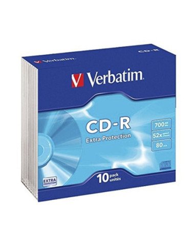 Cd-r verbatim datalife 52x/ estuche delgado-10uds