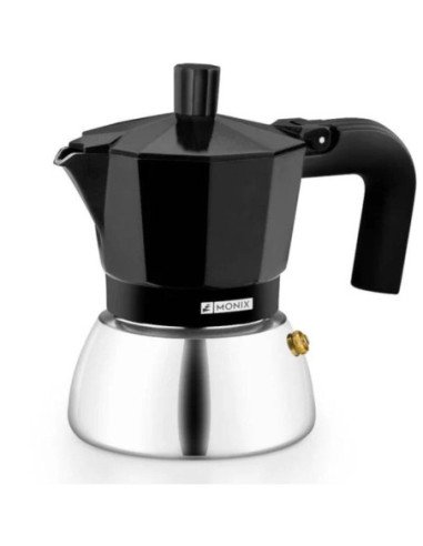 Cafetera italiana monix induction inox m863006/ 6 tazas/ negra