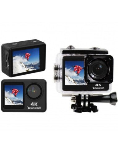 Cámara digital deportiva sunstech adventure 4k/ 16mp/ ángulo de visión 170º/ negra