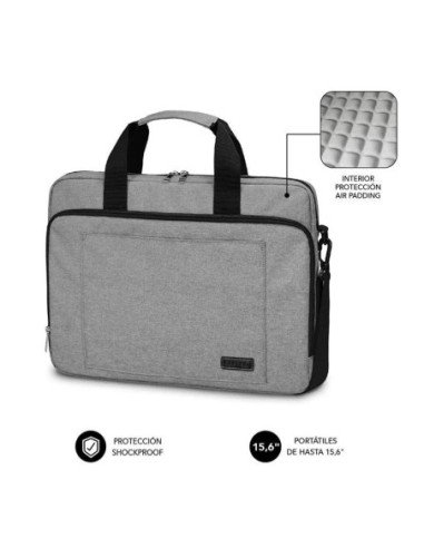 Maletín subblim air padding laptop bag para portátiles hasta 15.6'/ cinta para trolley/ gris