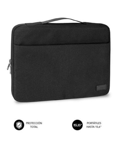 Maletín subblim elegant laptop sleeve para portátiles hasta 15.6'/ negro