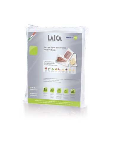 Bolsa para envasar al vacío laica vt3504/ 20 x 28cm/ 50 bolsas