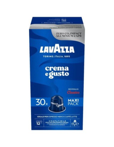 Cápsula lavazza crema e gusto clásico para cafeteras nespresso/ caja de 30