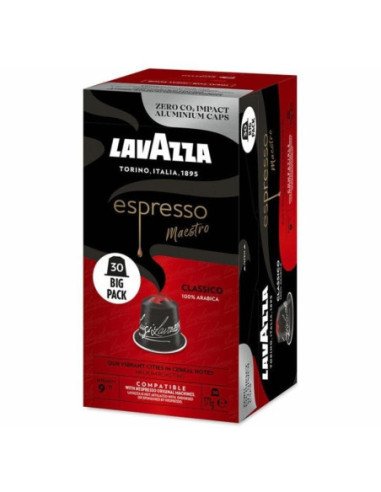 Cápsula lavazza espresso maestro clásico para cafeteras nespresso/ caja de 30