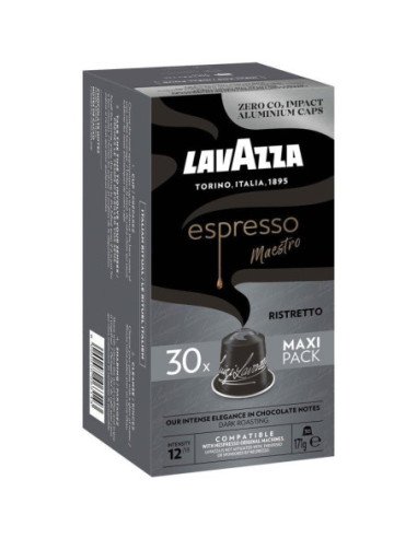 Cápsula lavazza espresso maestro ristretto para cafeteras nespresso/ caja de 30