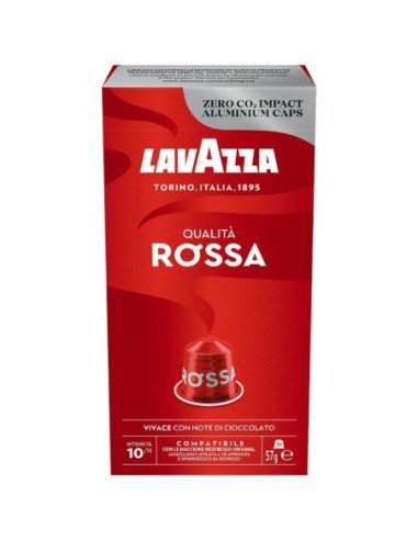 Cápsula lavazza qualitá rossa para cafeteras nespresso/ caja de 10