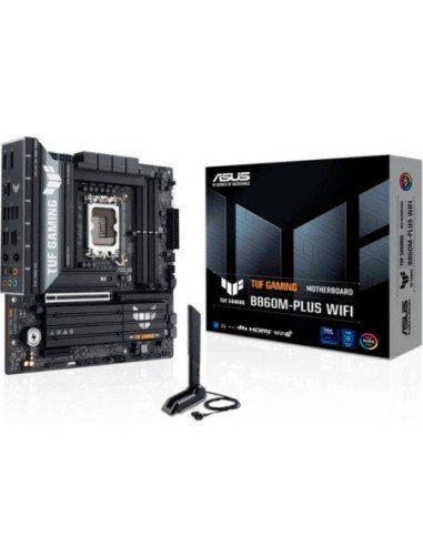 Placa base asus tuf gaming b860m-plus wifi socket 1851/ micro atx