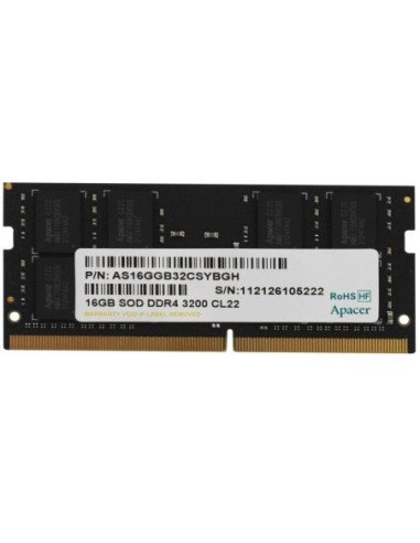 Memoria ram apacer es.16g21.gsh 16gb/ ddr4/ 3200mhz/ 1.2v/ cl22/ sodimm
