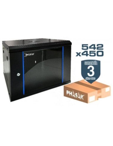 Armario rack mural desmontado phasak pho 2209d/ 19'/ altura 9u