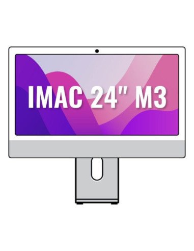 Apple imac 24' retina 4,5k / m3 8-core cpu/ 8gb/ 256gb ssd/ 8-core gpu/ plata