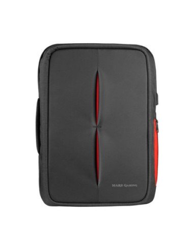 Mochila mars gaming mb2 para portátil hasta 17.3'/ puerto usb/ antirrobo/ impermeable/ gris y roja