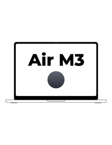 Apple macbook air 13,6'/ m3 8-core cpu/ 8gb/ 256gb ssd/ 8-core gpu/ medianoche