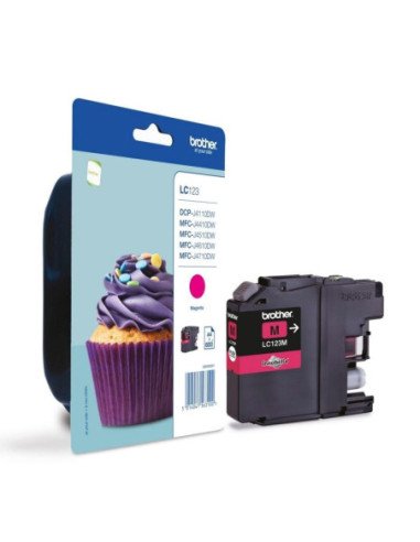 Cartucho de tinta original brother lc-123m/ magenta