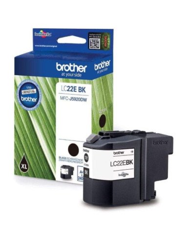 Cartucho de tinta original brother lc-22ebk xl alta capacidad/ negro