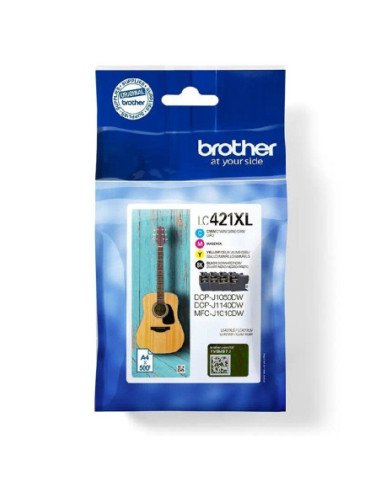 Cartucho de tinta original brother lc421xl alta capacidad/ multipack/ cian/ magenta/ amarillo/ negro